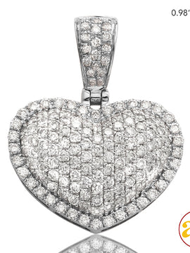 14KW 1.35CTW DIAMOND BUBBLE HEART PENDANT