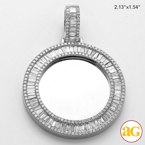 14KW 5.50CTW BAGUETTE DIAMOND MEMORY PENDANT