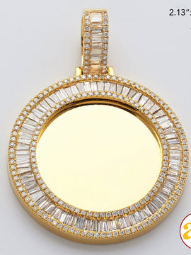 14KY 5.50CTW BAGUETTE DIAMOND MEMORY PENDANT