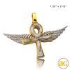 10KY+W 0.65CTW DIAMOND AND GOLD QUARTZ ANKH WITH