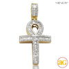 14KY 0.75 CTW BAGUETTE DIAMOND &quot;ANKH&quot; CROSS