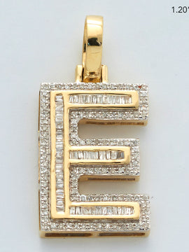 10KY 0.50CTW BAGUETTE DIAMOND INITIAL PENDANT