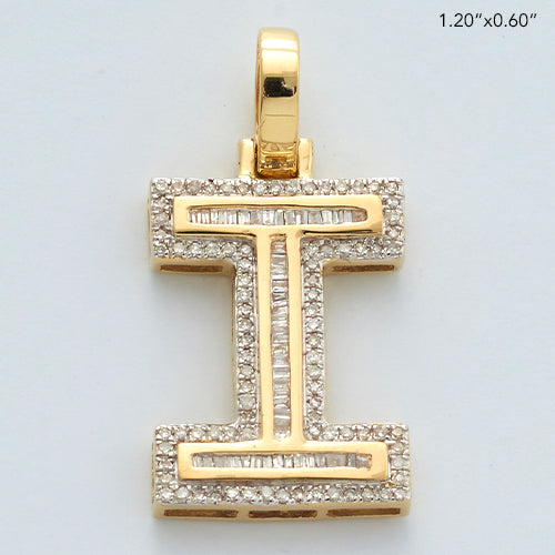 10KY 0.40CTW BAGUETTE DIAMOND INITIAL PENDANT