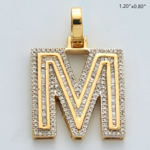 10KY 0.65CTW BAGUETTE DIAMOND INITIAL PENDANT