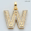 10KY 0.70CTW BAGUETTE DIAMOND INITIAL PENDANT