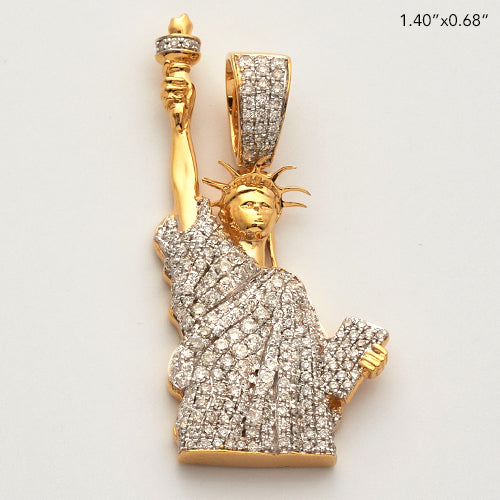 14KY 1.00CTW DIAMOND STATUE OF LIBERTY PENDANT