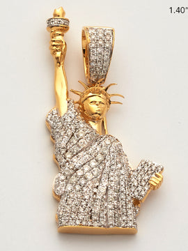 14KY 1.00CTW DIAMOND STATUE OF LIBERTY PENDANT