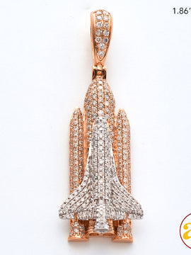 10KR+W 1.75CTW DIAMOND SPACE SHUTTLE PENDANT