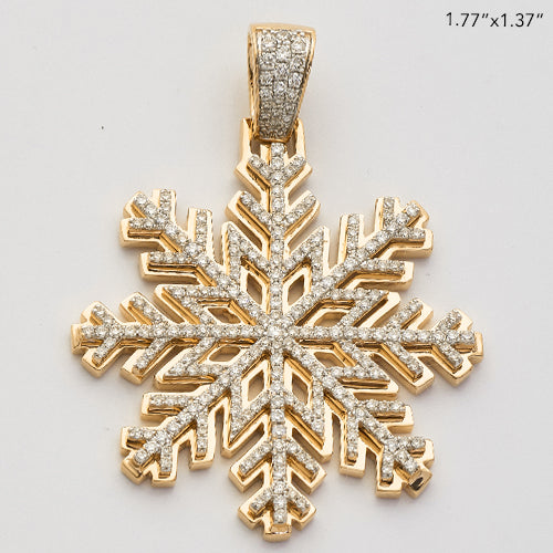 10KY 1.40CTW DIAMOND SNOWFLAKE PENDANT