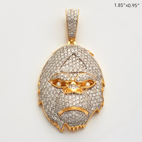 10KY 2.70CTW DIAMOND GORILLA FACE PENDANT