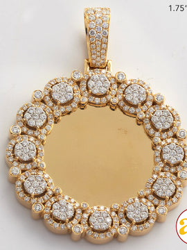 14KY 2.00CTW DIAMOND ROUND CLUSTER MEMORY PENDANT