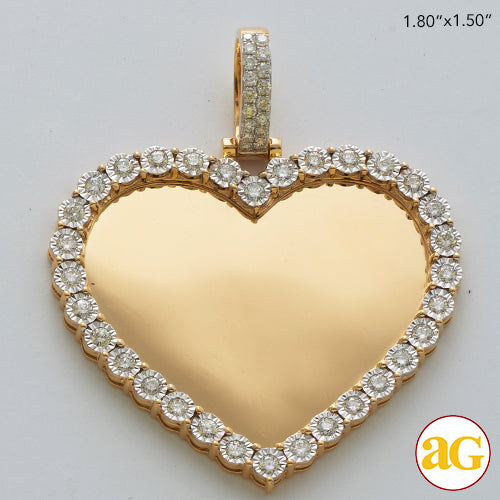 10KY 1.00CTW ILLUSION SET DIAMOND HEART SHAPE