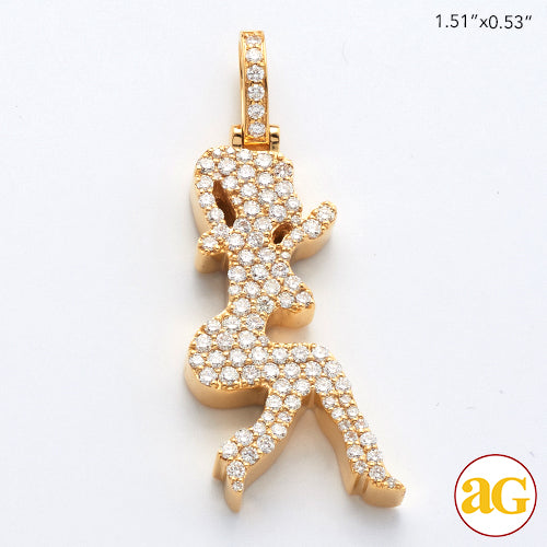 14KY 1.00CTW DIAMOND DANCING LADY PENDANT