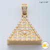 10KY 3.60CTW DIAMOND 3-D PYRAMID PENDANT