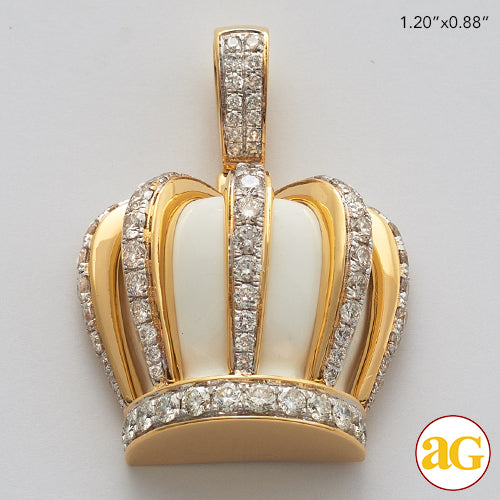 10KY 1.90CTW DIAMOND CROWN PENDANT