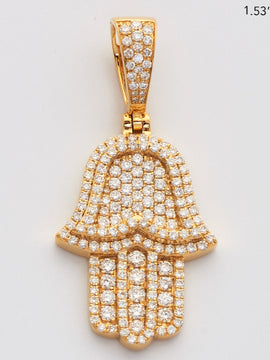 14KY 1.45CTW DIAMOND 3D HAMZA PENDANT