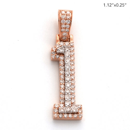 10KR+W 0.55CTW DIAMOND NUMBER PENDANT