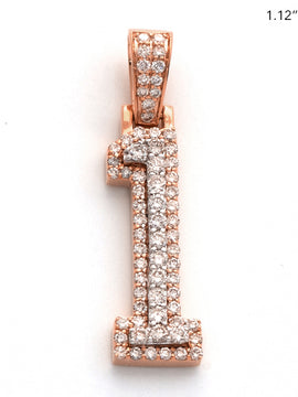 10KR+W 0.55CTW DIAMOND NUMBER PENDANT