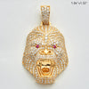 10KR 3.50CTW DIAMOND GORILLA FACE PENDANT