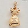 14KY 0.35CTW DIAMOND MONEY BAG PENDANT