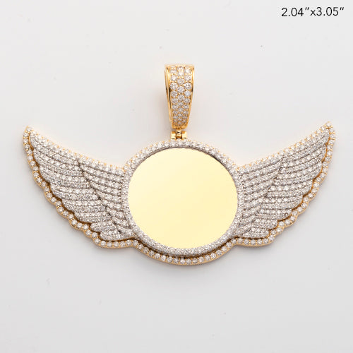 10KY+W 7.00CTW DIAMOND ROUND MEMORY PENDANT WITH