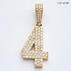 10KY 0.75CTW DIAMOND 3-ROW FLAT NUMBER PENDANT