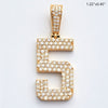 10KY 0.90CTW DIAMOND 3-ROW FLAT NUMBER PENDANT