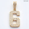 10KY 1.00CTW DIAMOND 3-ROW FLAT NUMBER PENDANT