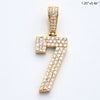 10KY 0.65CTW DIAMOND 3-ROW FLAT NUMBER PENDANT