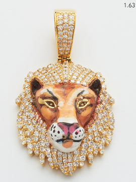 14KY 1.75CTW DIAMOND LION HEAD PENDANT W/DIAMOND