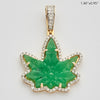 10KY 0.60CTW DIAMOND JADE HERBAL MEDICINE LEAF