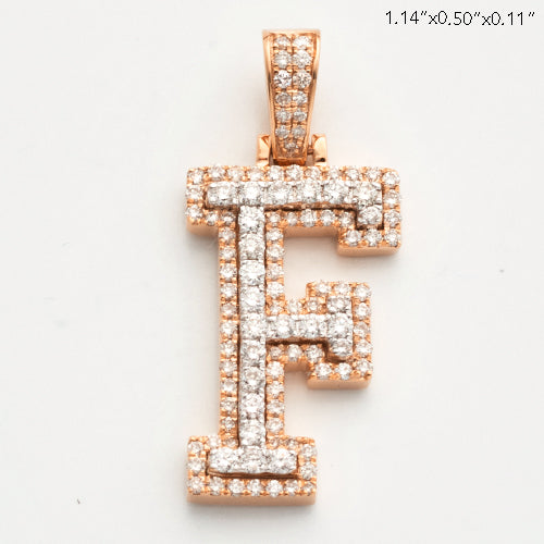 10KR 0.75CTW DIAMOND 3D TWO TONE LETTER PENDANT