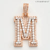 10KR 1.20CTW DIAMOND 3D TWO TONE LETTER PENDANT