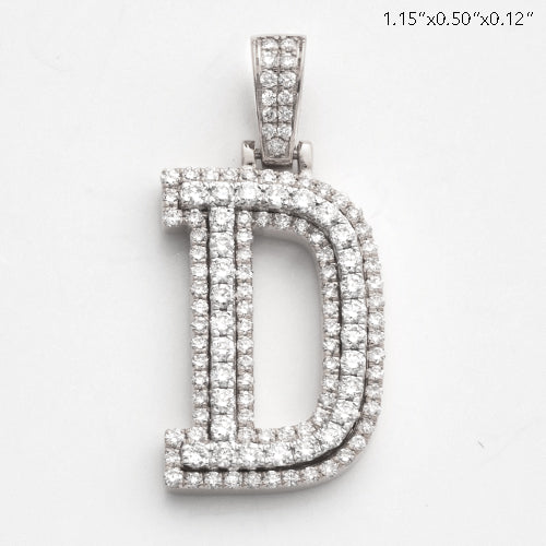 10KW 0.90CTW DIAMOND 3D LETTER PENDANT