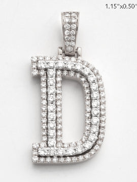 10KW 0.90CTW DIAMOND 3D LETTER PENDANT