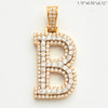 10KY 1.00CTW DIAMOND 3D TWO TONE LETTER PENDANT