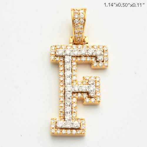 10KY 0.75CTW DIAMOND 3D TWO TONE LETTER PENDANT