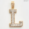 10KY 0.90CT BAGUETTE DIAMOND INITIAL PENDANT