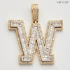 10KY 1.60CT BAGUETTE DIAMOND INITIAL PENDANT