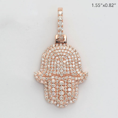 14KR 2.50CTW DIAMOND 3D HAMZA PENDANT