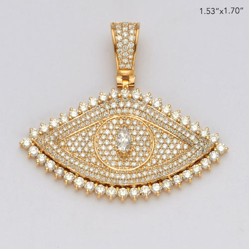 10KY 4.00CTW DIAMOND EVIL EYE PENDANT