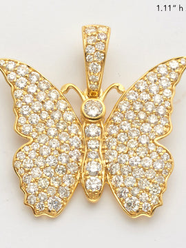 14KY 2.50CTW DIAMOND BUTTERFLY PENDANT