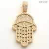 14KY 3.65CTW DIAMOND CLUSTER HAMZA PENDANT