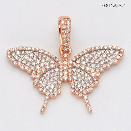 10KR 0.60CTW DIAMOND BUTTERFLY PENDANT