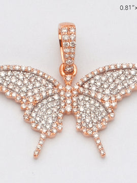 10KR 0.60CTW DIAMOND BUTTERFLY PENDANT