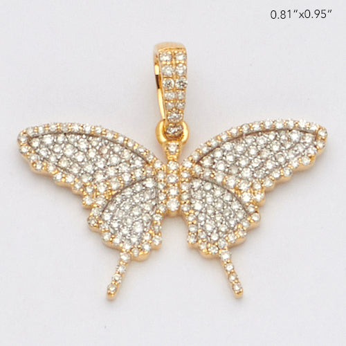 10KY 0.60CTW DIAMOND BUTTERFLY PENDANT