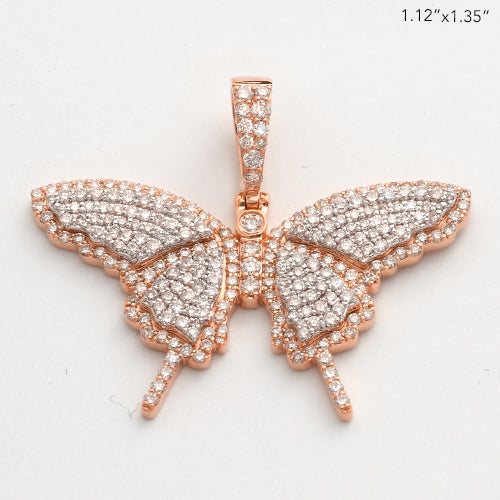 10KR+W 1.60CTW DIAMOND BUTTERFLY PENDANT