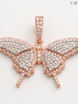 10KR+W 1.60CTW DIAMOND BUTTERFLY PENDANT