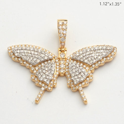 10KY+W 1.60CTW DIAMOND BUTTERFLY PENDANT