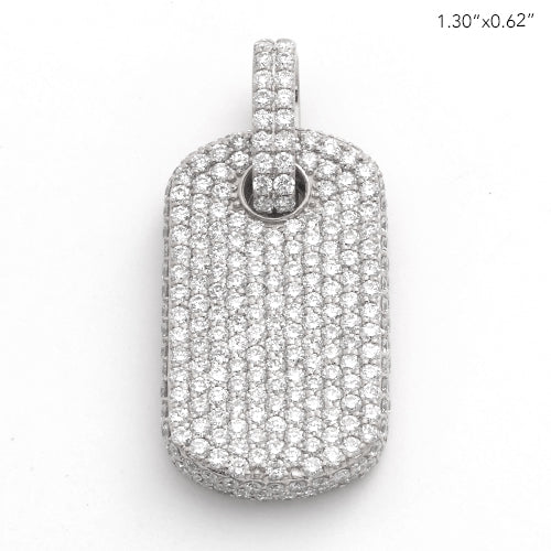 14KW 3.00CTW DIAMOND DOGTAG PENDANT WITH SIDE